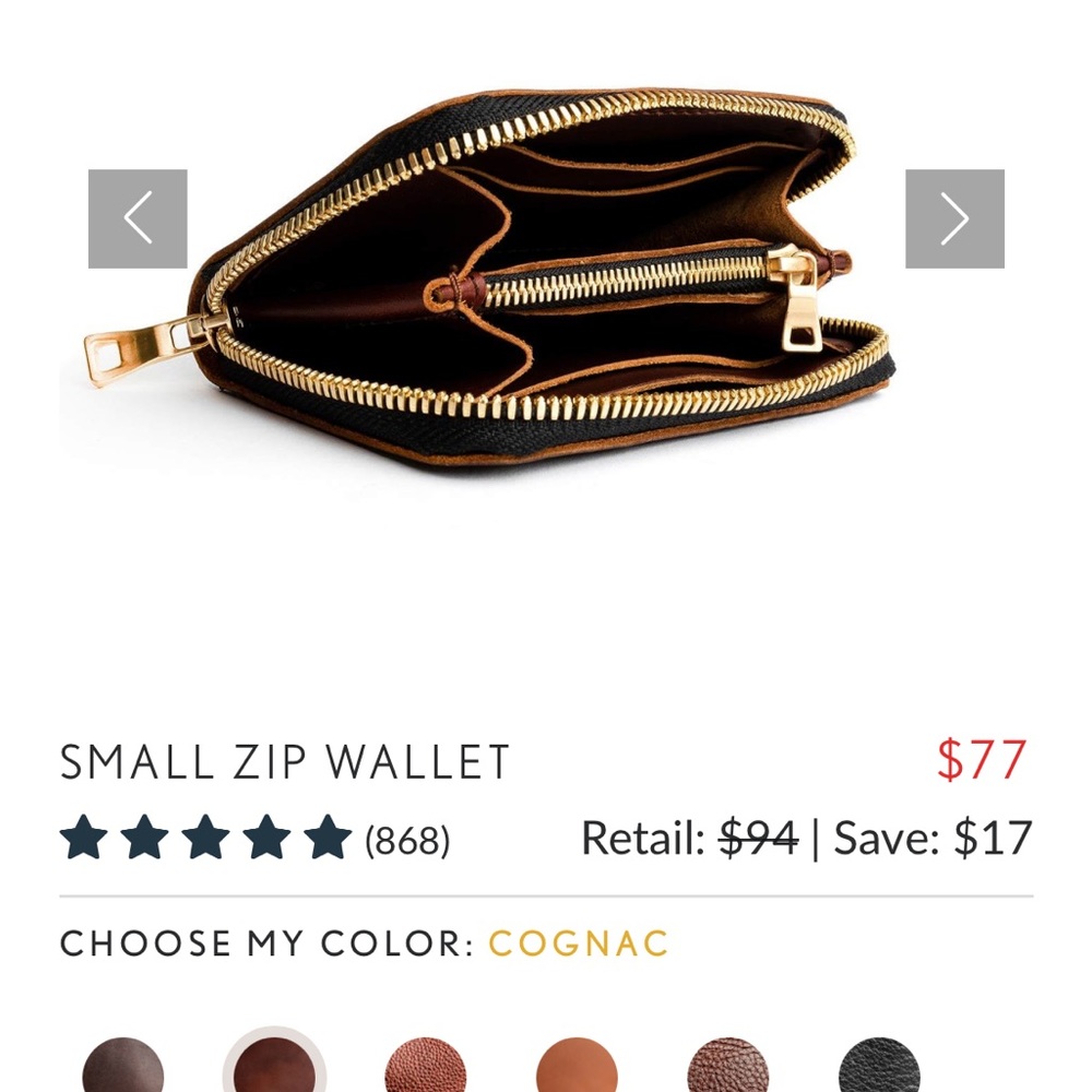 Portland Leather Small Zip Wallet